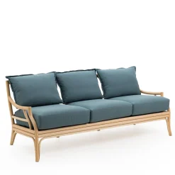 Mila Maurizi Sofas<Natalie 3-Seater Teal Rattan Sofa