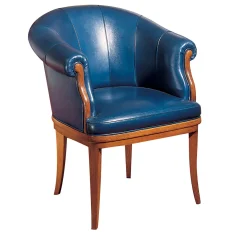 Marzorati Office Chairs<Navy Blue Leather Armchair