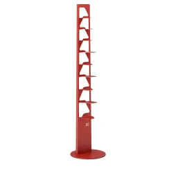 BBB Italia Bookcases<Neanderthal 9-Shelf Freestanding Red Bookcase by Franco Poli