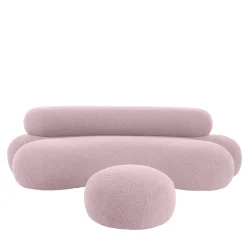 Adrenalina Sofas<Nefelibata Composition 4.1 Sofa with Pink Bouclé Pouf