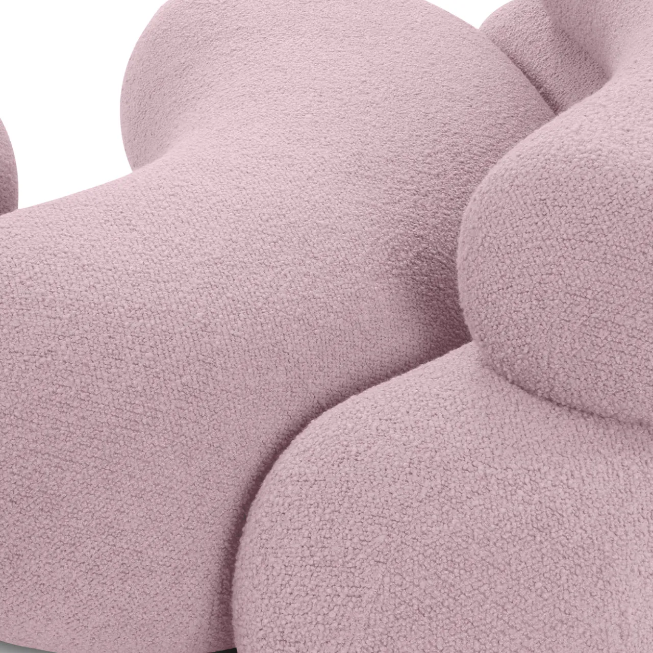Adrenalina Sofas<Nefelibata Composition 4.1 Sofa with Pink Bouclé Pouf