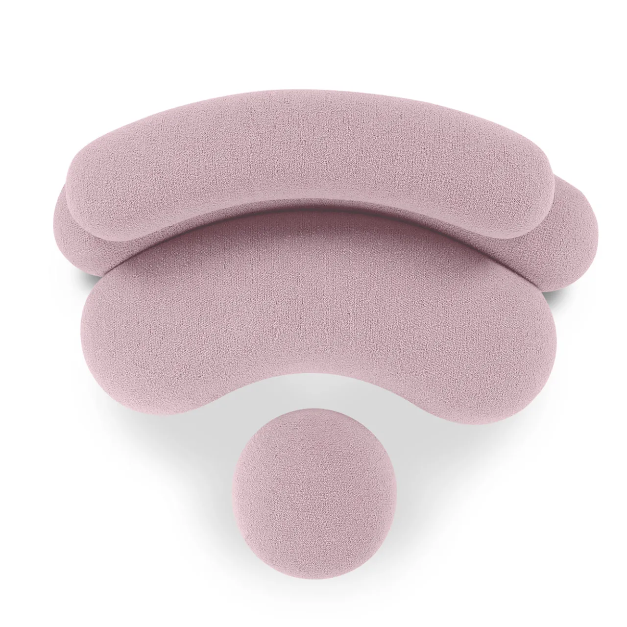 Adrenalina Sofas<Nefelibata Composition 4.1 Sofa with Pink Bouclé Pouf