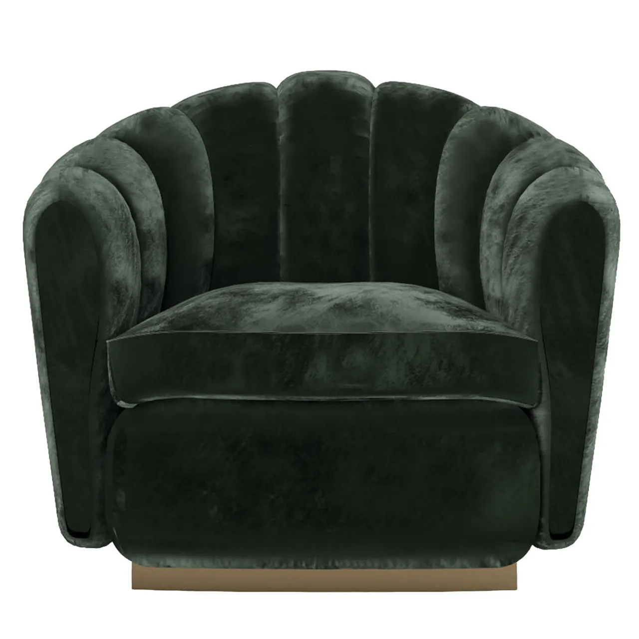 Encore Italia Armchairs<Nest Green Velvet Bronze Base Armchair