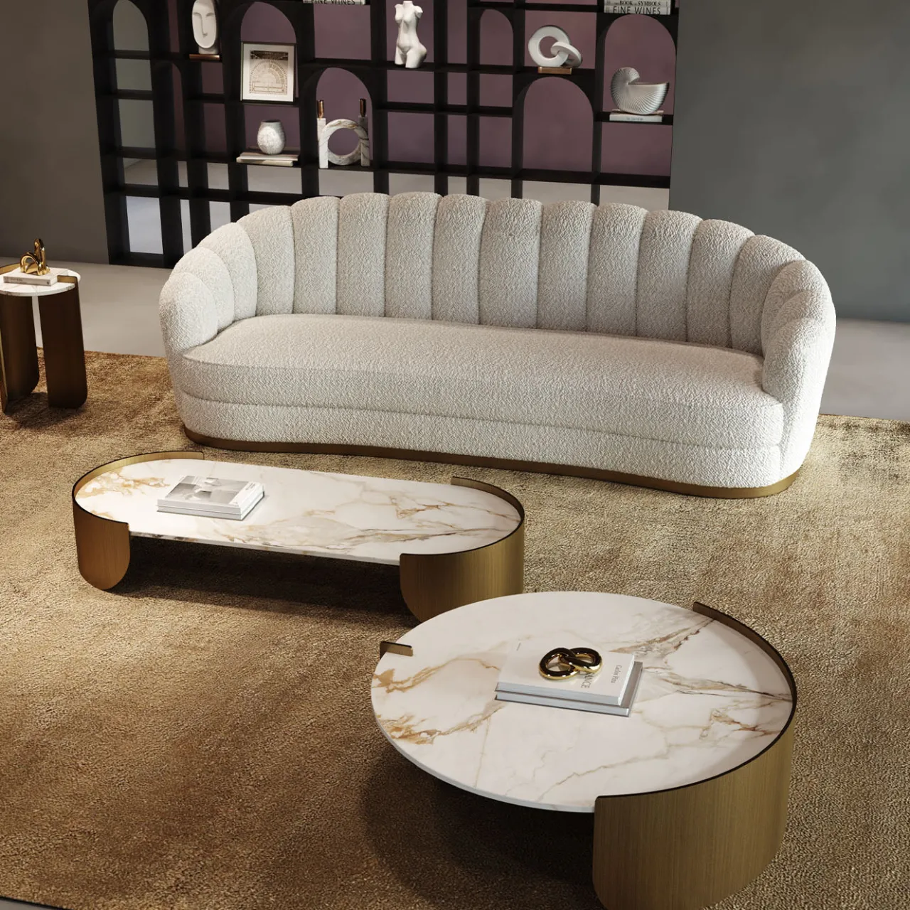 Encore Italia Sofas<Nest Medium White Bouclé Sofa