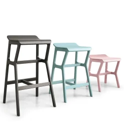 TrabA' Bar Stools<Nhino LE Medium Black Stool by Emilio Nanni