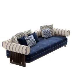 CPRN Homood Outdoor Sofas & Benches<Nikos Blue and white outdoor fixed sofa