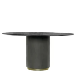 Franco Bianchini Dining Tables<Niku Asphalt-Gray Leather & Wood Dining Table