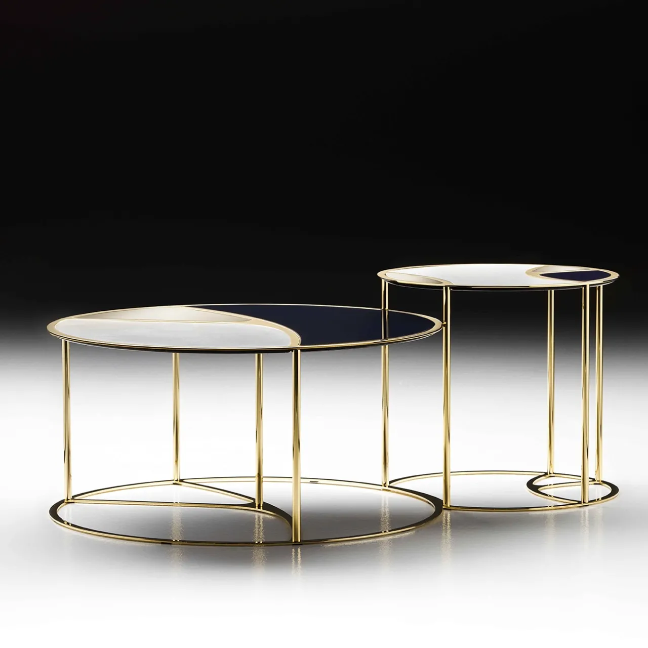 Black Tie Nesting Tables<Nilo Set of 2 Calacatta Marble & Glass NestingTables