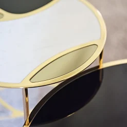 Black Tie Nesting Tables<Nilo Set of 2 Calacatta Marble & Glass NestingTables