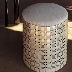 Splot Design Ottomans & Poufs<Nimbus 40 Cylindrical Champagne Aluminum Pouf