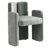 Emmemobili Armchairs<Nina Soft gray fabric low backrest armchair
