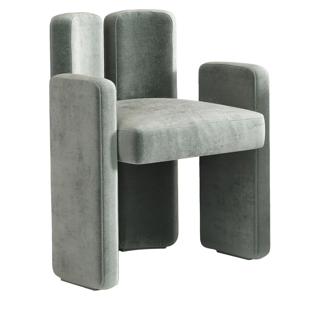 Emmemobili Armchairs<Nina Soft gray fabric low backrest armchair