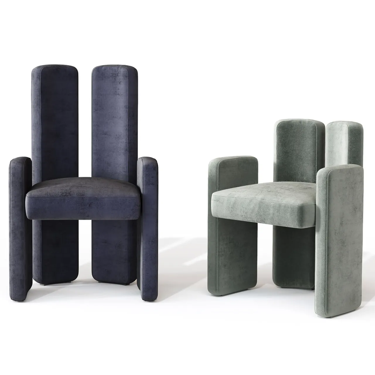 Emmemobili Armchairs<Nina Soft gray fabric low backrest armchair