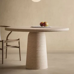 MMairo Dining Tables<Nissa Beige Travertine Dining Table by Ivan Colominas