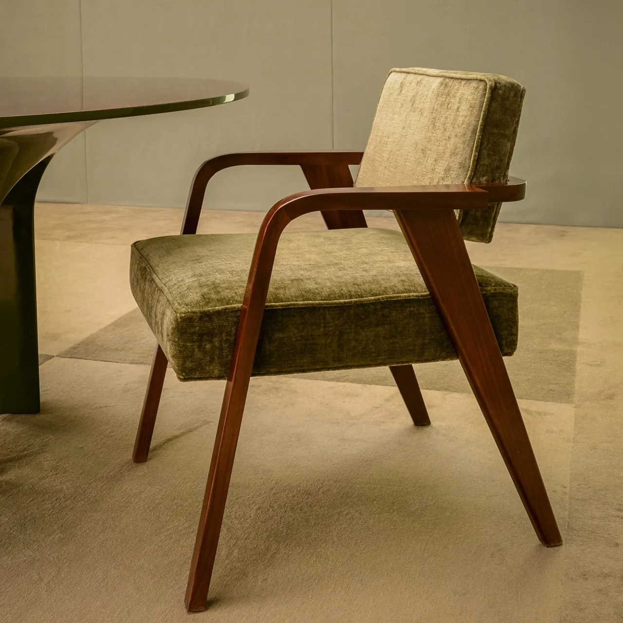 Fratelli Boffi Chairs<Nocina/C Dining Green Velvet Chair by Storagemilano