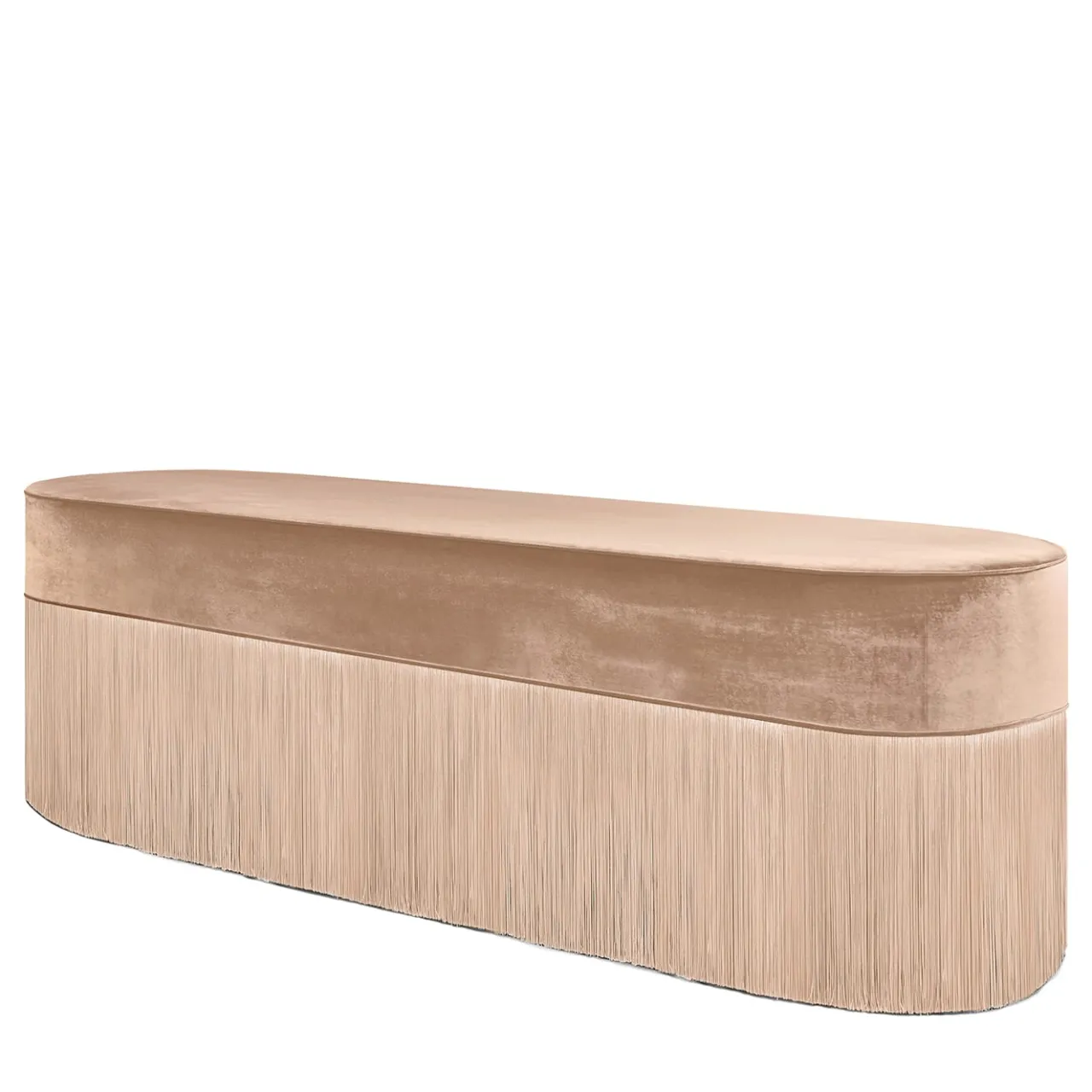 Lorenza Bozzoli Couture Benches<NOOOO Fringed Beige Bench