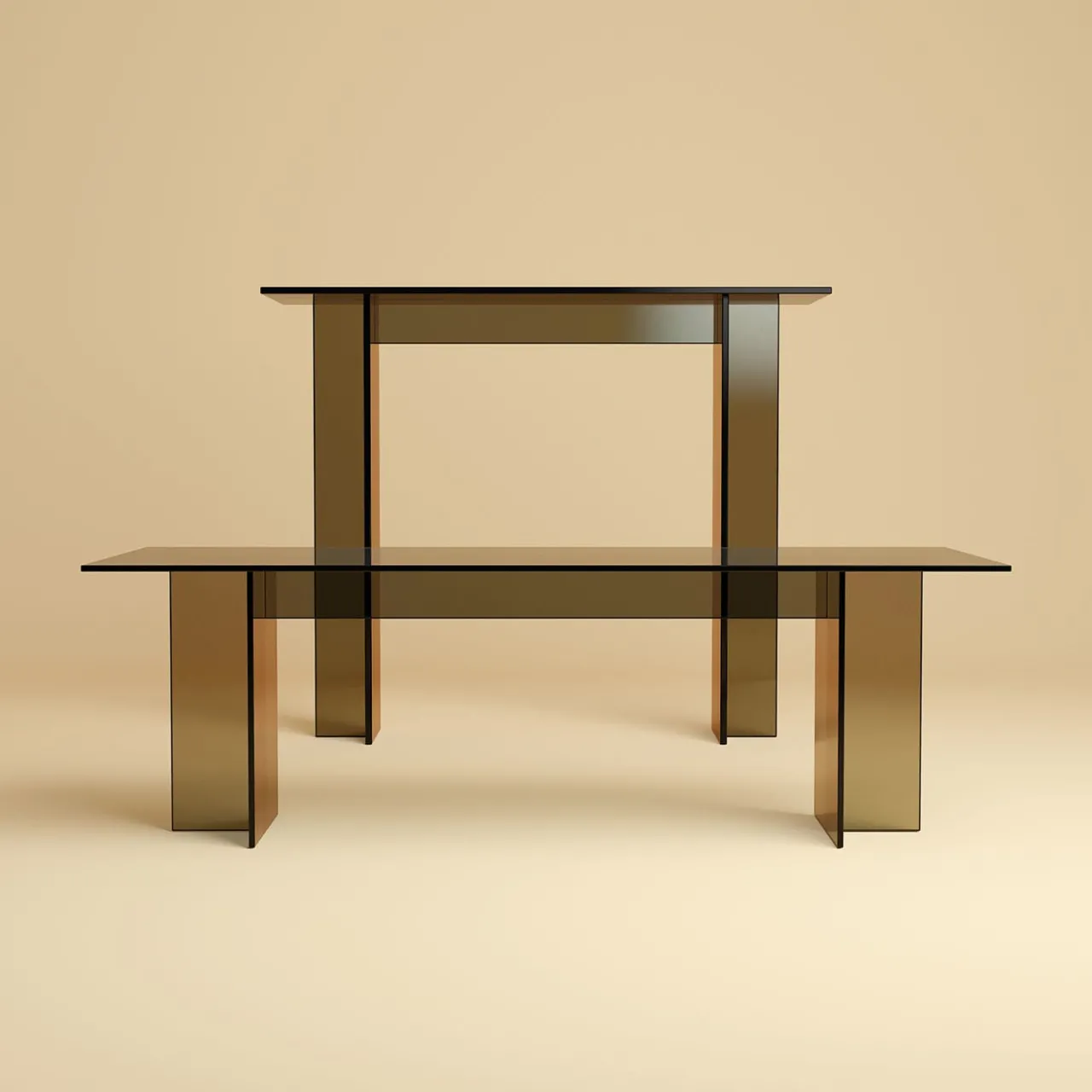 Lebanto Coffee Tables<Noor Bronze Finish Glass Coffee Table