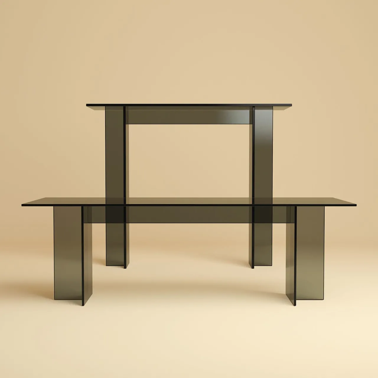 Lebanto Coffee Tables<Noor Smoked Finish Glass Coffee Table