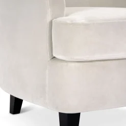 Domingo Salotti Lounge Chairs<Nor Lounge Beige Armchair with Wood Legs