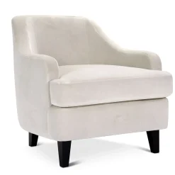 Domingo Salotti Lounge Chairs<Nor Lounge Beige Armchair with Wood Legs