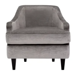 Domingo Salotti Lounge Chairs<Nor Lounge Gray Armchair with Wood Legs