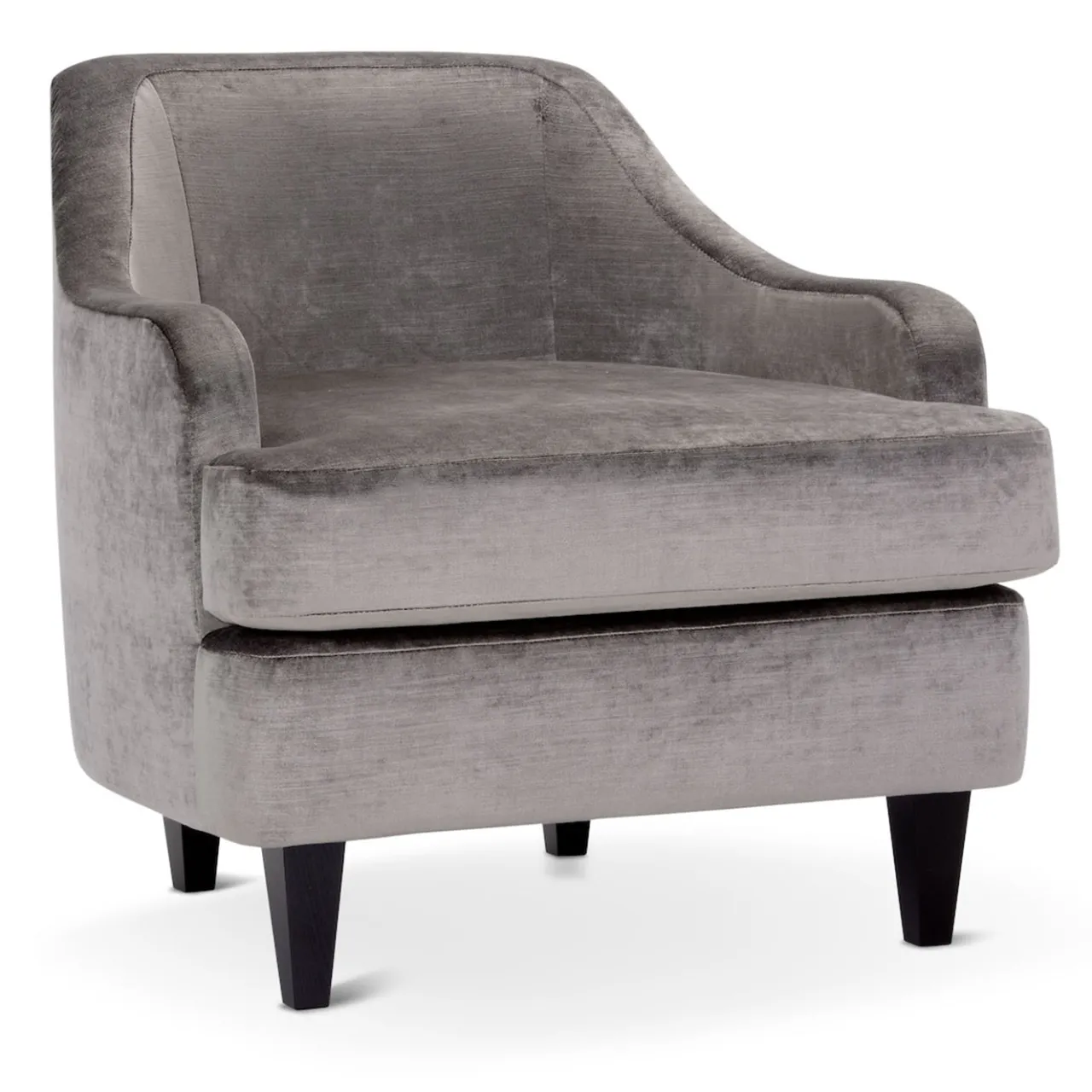 Domingo Salotti Lounge Chairs<Nor Lounge Gray Armchair with Wood Legs