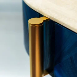 Cafedesart Vanities<Nora Curved Blue & Golden Vanity Desk