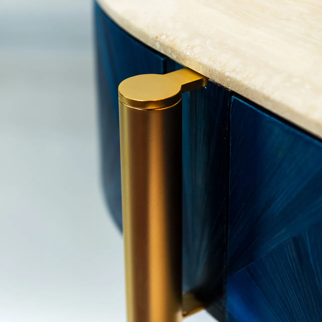 Cafedesart Vanities<Nora Curved Blue & Golden Vanity Desk