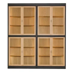 Morelato Cabinets<Novecento Four-Door Glass Ash Wood Cabinet