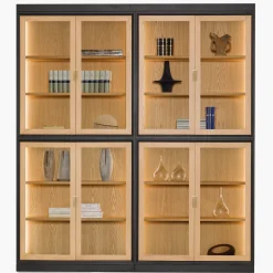 Morelato Cabinets<Novecento Four-Door Glass Ash Wood Cabinet