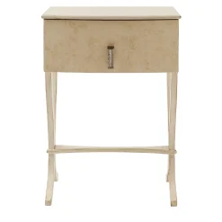 LCI_DECORA Nightstands<Novecento Marble-Effect Cream-Toned Nightstand