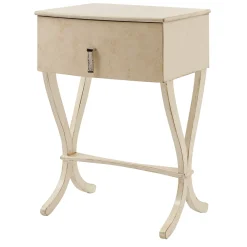 LCI_DECORA Nightstands<Novecento Marble-Effect Cream-Toned Nightstand