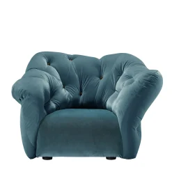 Meritalia Armchairs<Nubola Blue Velvet Armchair by Gaetano Pesce