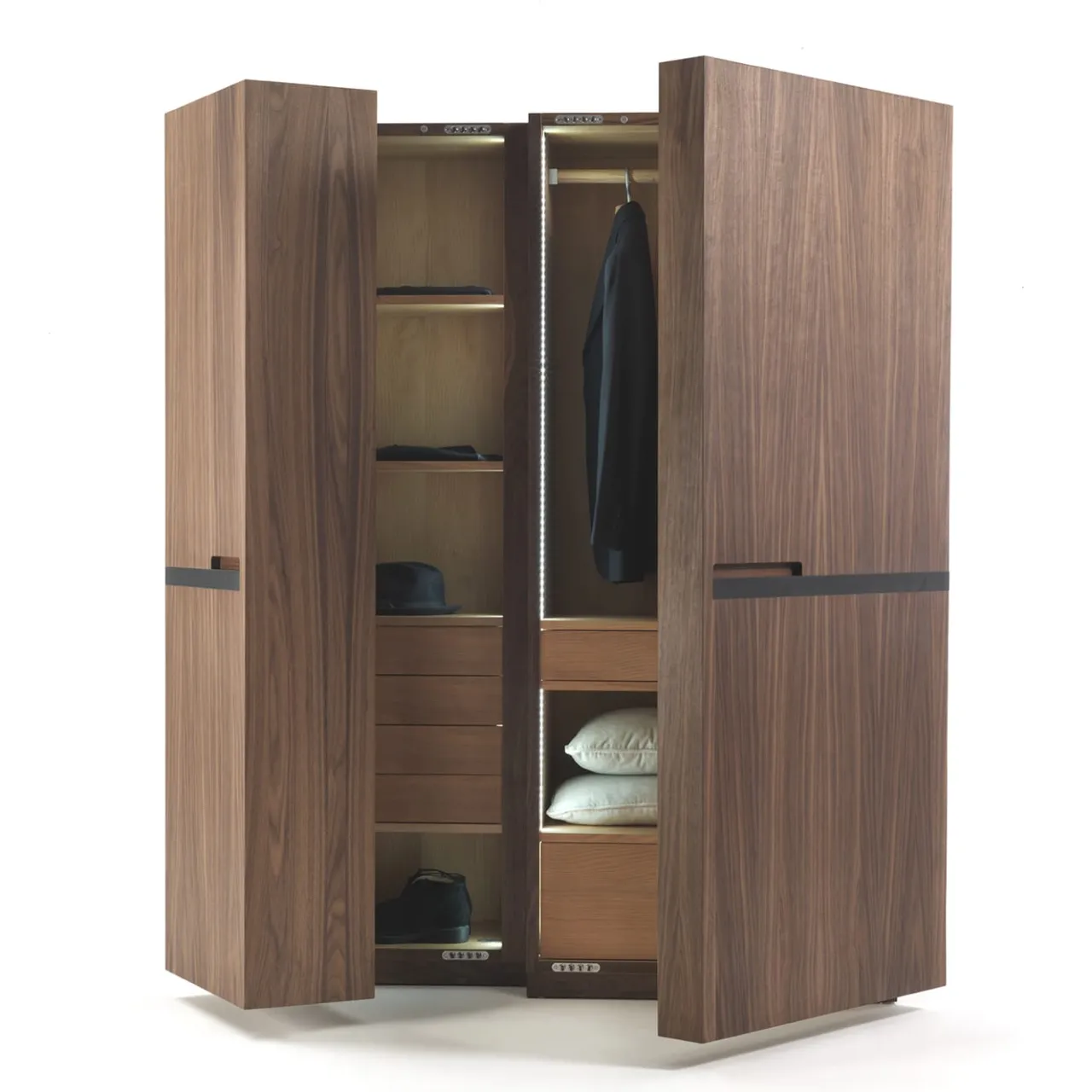 Riva 1920 Dressers<Nuit 2 -Door Walnut Closet by Giuliano Cappelletti