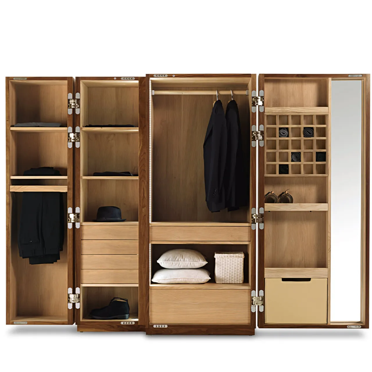 Riva 1920 Dressers<Nuit 2 -Door Walnut Closet by Giuliano Cappelletti