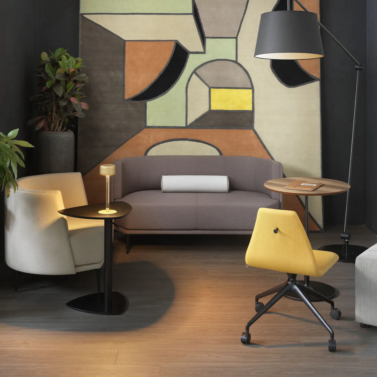 Sitia Office Chairs<Nuki Yellow Swivel Office Chair with Castors