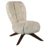 Puravisione Lounge Chairs<Nuvola White Faux Fur with Vintage Legs Lounge Chair