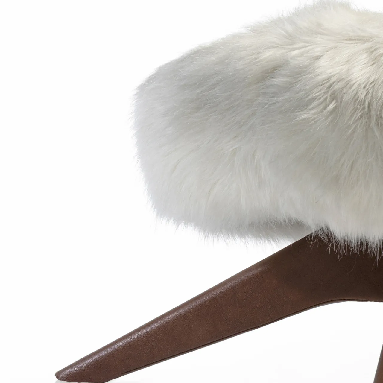 Puravisione Lounge Chairs<Nuvola White Faux Fur with Vintage Legs Lounge Chair
