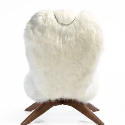 Puravisione Lounge Chairs<Nuvola White Faux Fur with Vintage Legs Lounge Chair