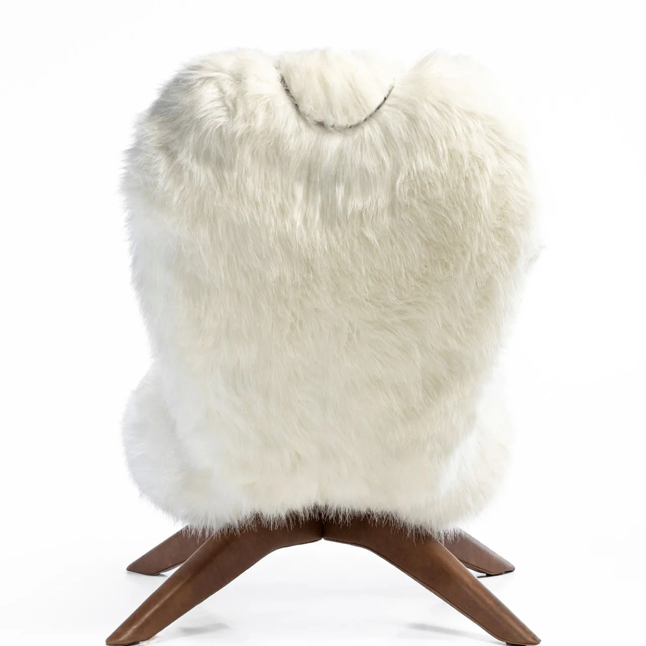 Puravisione Lounge Chairs<Nuvola White Faux Fur with Vintage Legs Lounge Chair