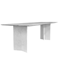 Stefano Giaquinto Dining Tables<Oblong Steven Table in White Marble