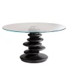 Zanaboni Dining Tables<Ometto ED/20 349 Round Dining Table with Glass Top