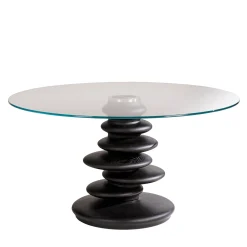 Zanaboni Dining Tables<Ometto ED/20 349 Round Dining Table with Glass Top