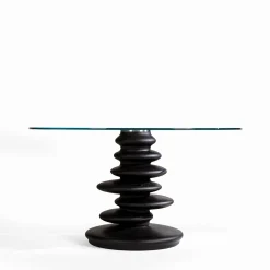 Zanaboni Dining Tables<Ometto ED/20 349 Round Dining Table with Glass Top