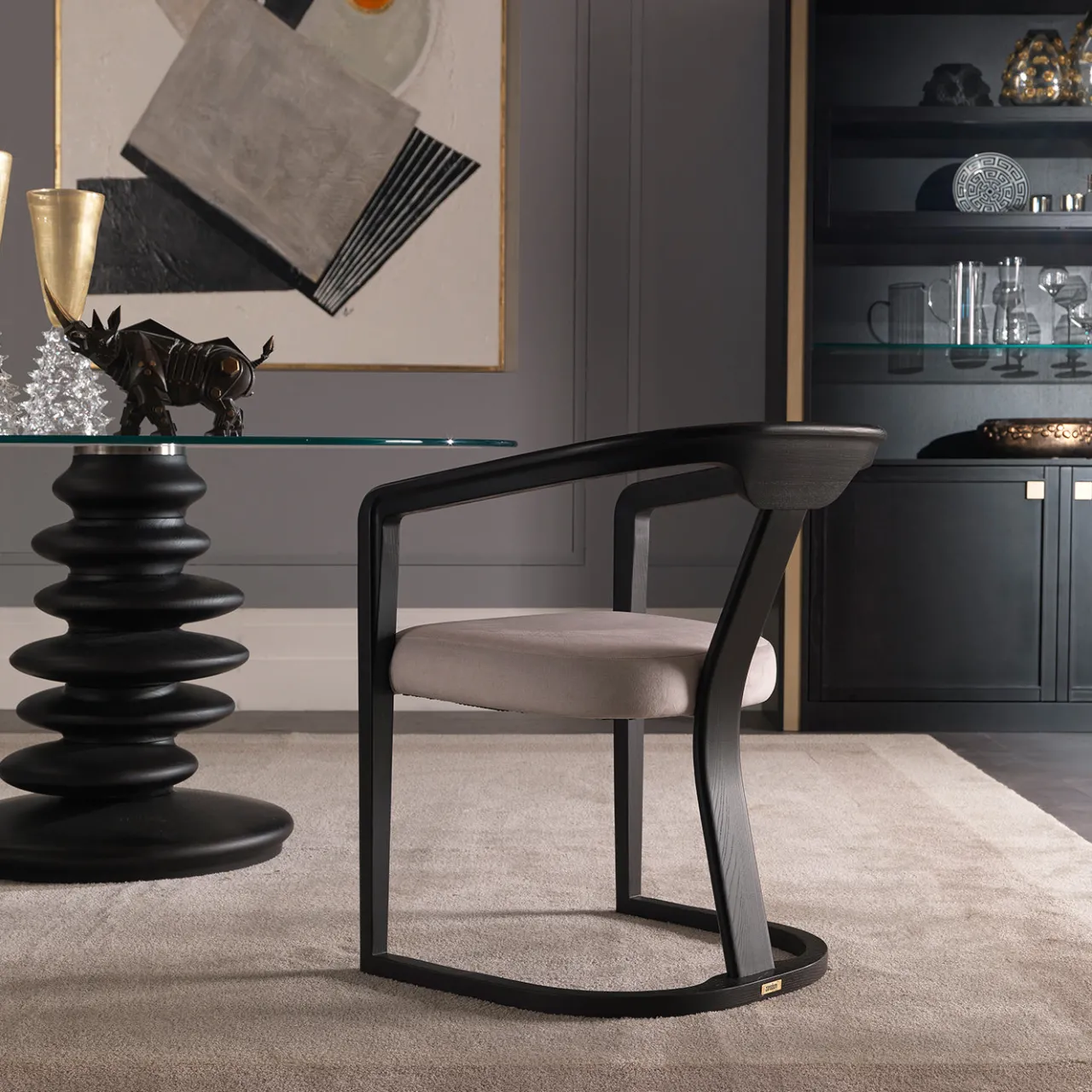 Zanaboni Dining Tables<Ometto ED/20 349 Round Dining Table with Glass Top
