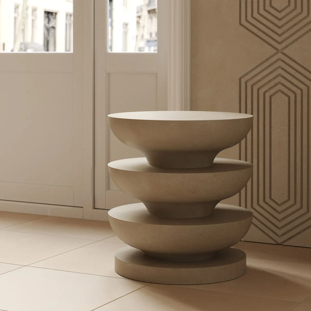 Pimar Limestone Stools<Ondulation Limestone Stool by Matali Crasset