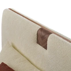 Modesign Beds<Onigiri Milk Bouclé Bed with Walnut Accents