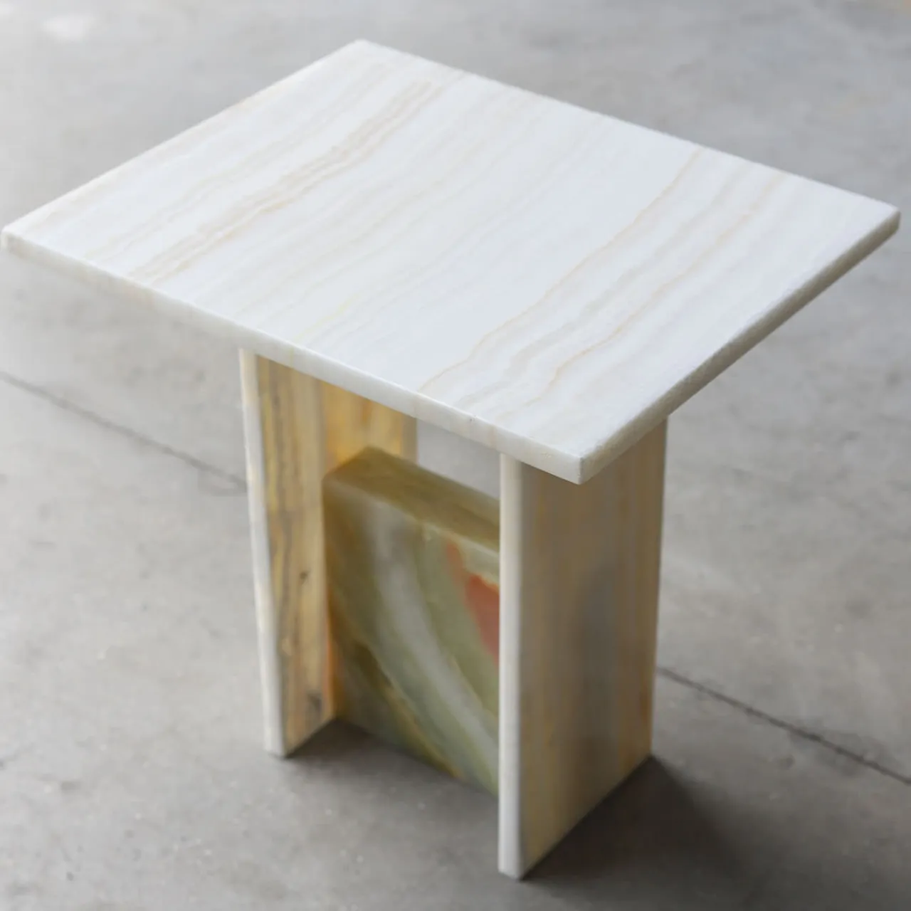 Stone Stackers Side Tables<Onyx Ivory Marble Side Table