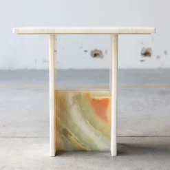 Stone Stackers Side Tables<Onyx Ivory Marble Side Table