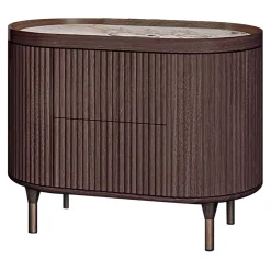 Bamax Nightstands<Opale Channeled Walnut Nightstand